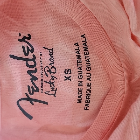 Lucky Brand Pink Fender Tie Dye Tee Size XS - Picture 5 of 7